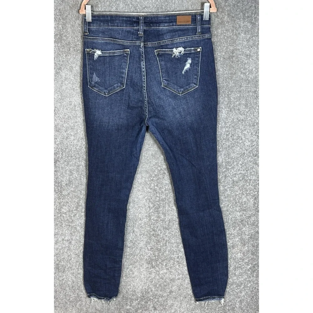Judy Blue Skinny Fit Jeans Juniors Size 9/29 Blue Distressed Stretch Mid Rise